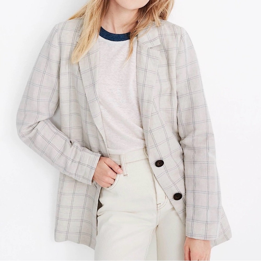Madewell Windowpane Plaid Women's Blazer Sz 2X